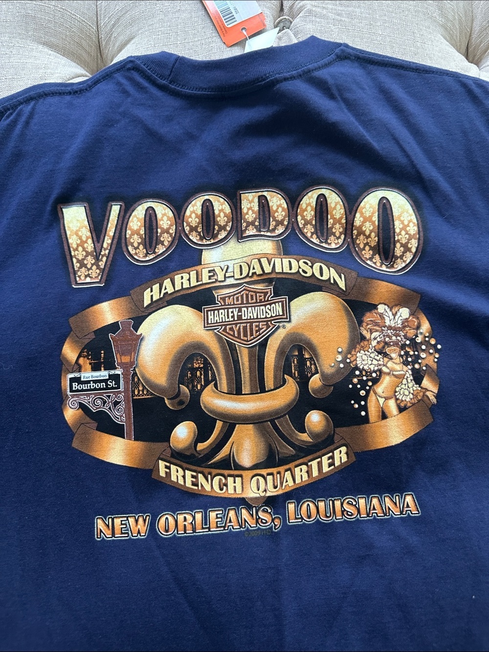 Harley-Davidson Navy Blue Front Logo Short Sleeve Tee - Picture 5 of 5